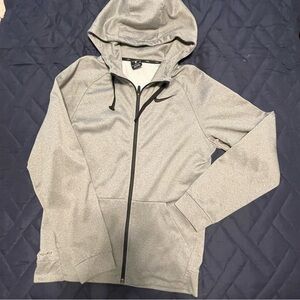Nike Dri-Fit gray fleece full zip hoodie, men’s small